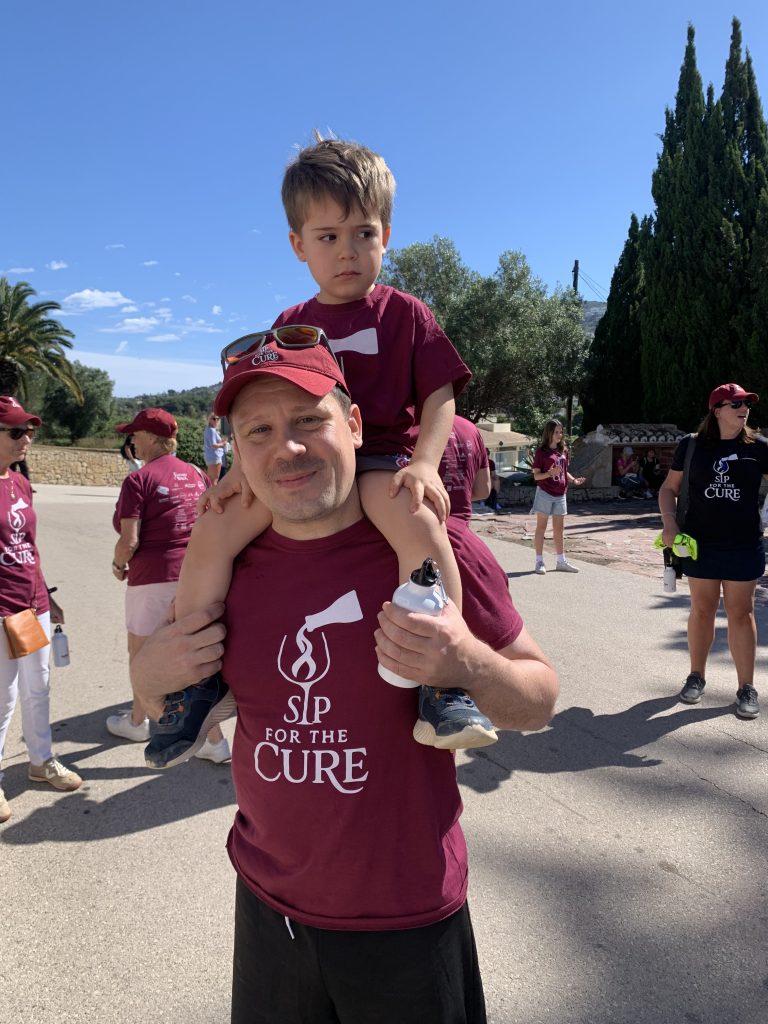 Smiles at the Sip for the Cure Vineyard Walk