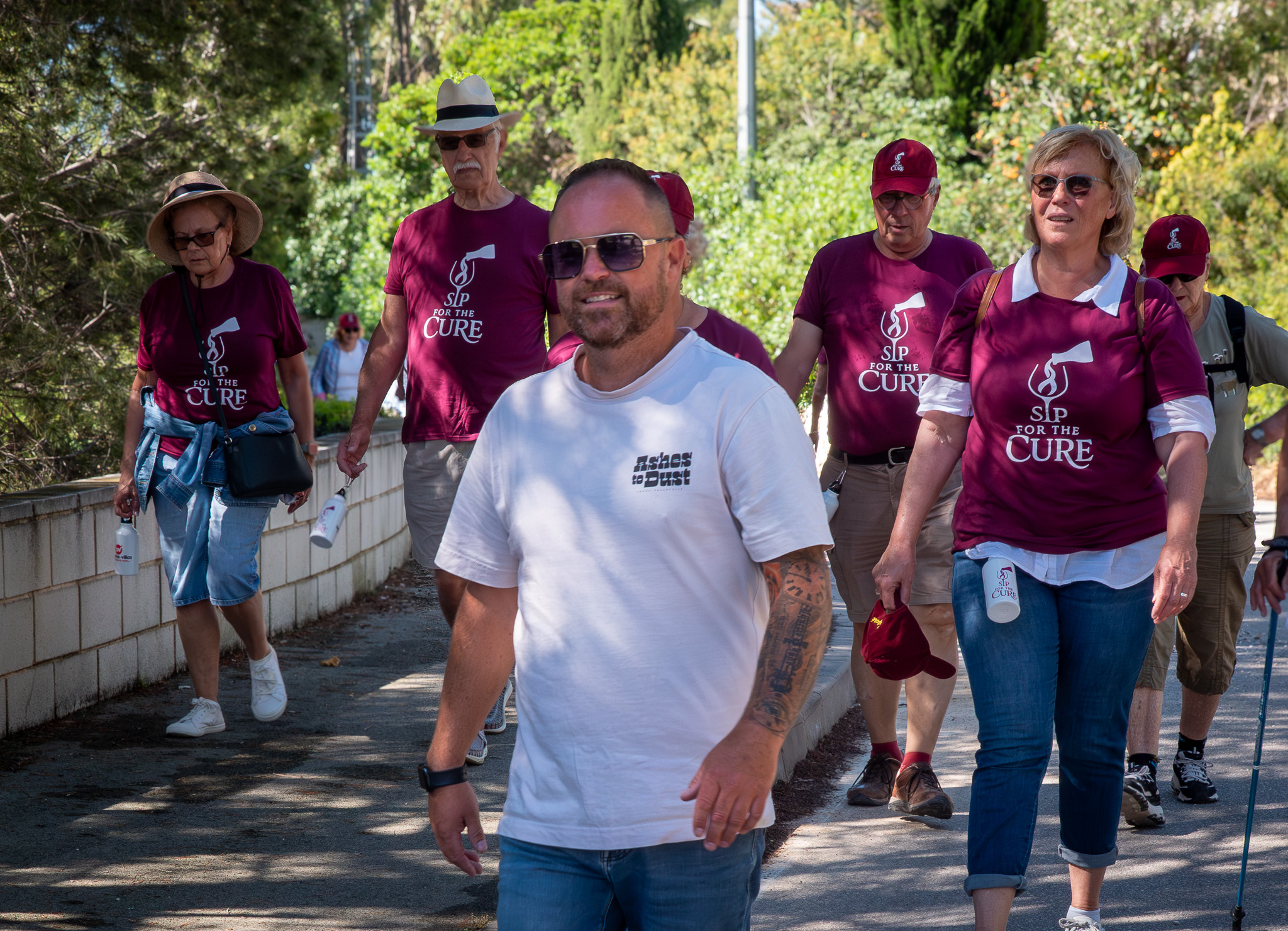 Vineyard Walk participants celebrating